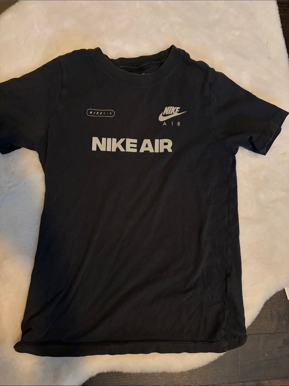 Nike Black Short-Sleeve Kids Tee with White Nike Air Logo